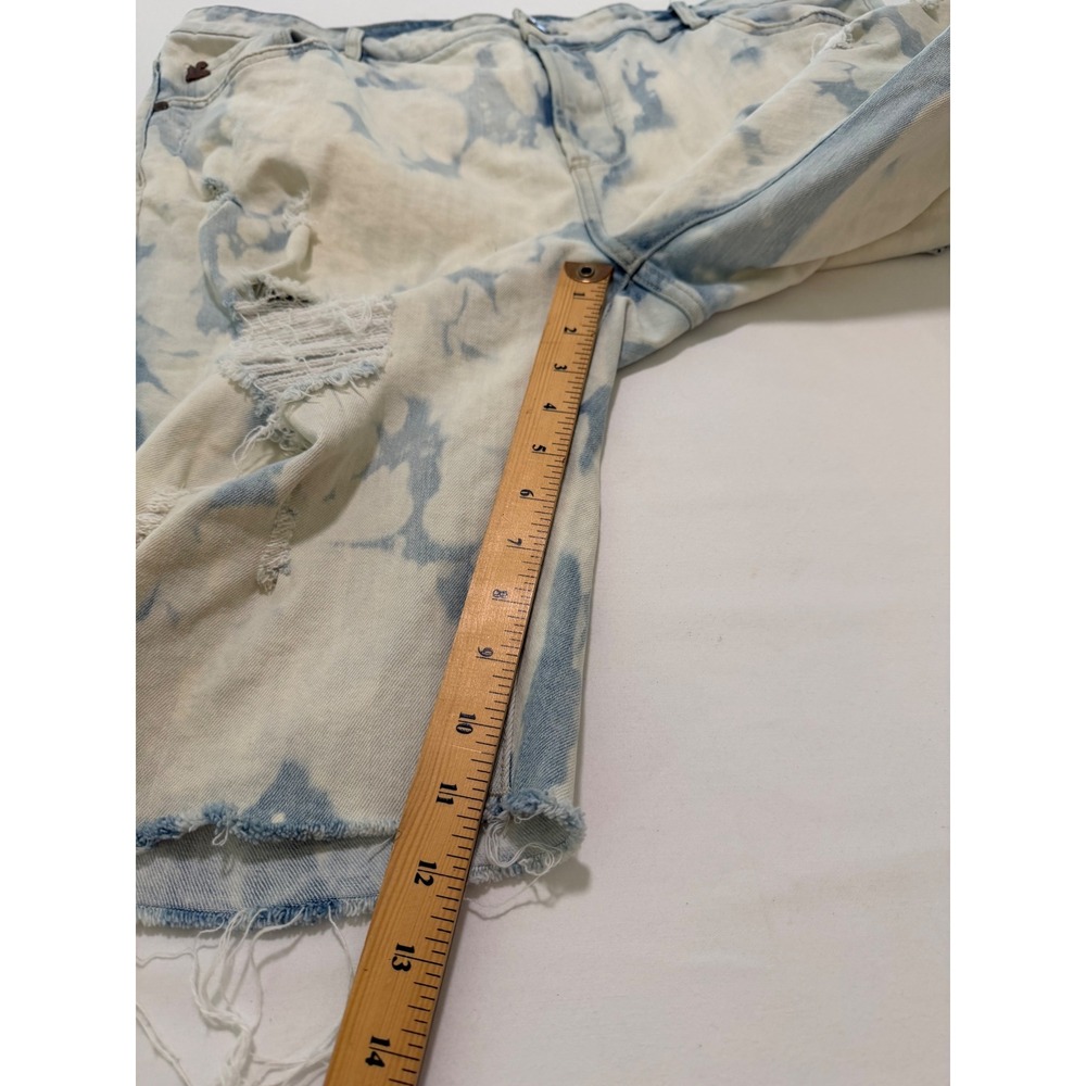 Grindhouse Denim Mens Acid Wash Distressed Jean Shorts Blue White Size 40 - Picture 4 of 7